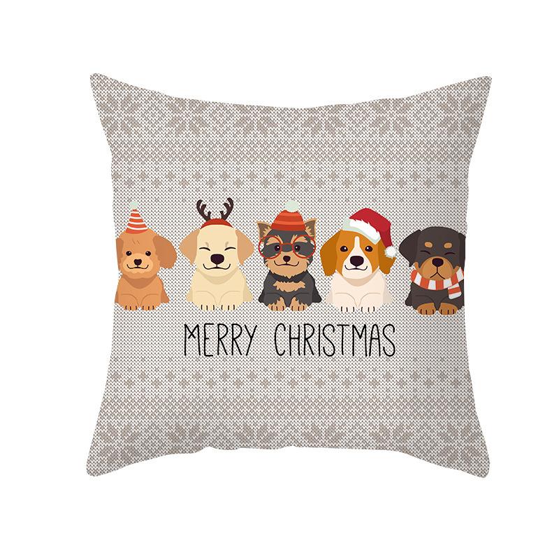 Christmas Pillow Case Small Animal Print Peach Skin Pillow Case Home Pillow Sofa Cushion