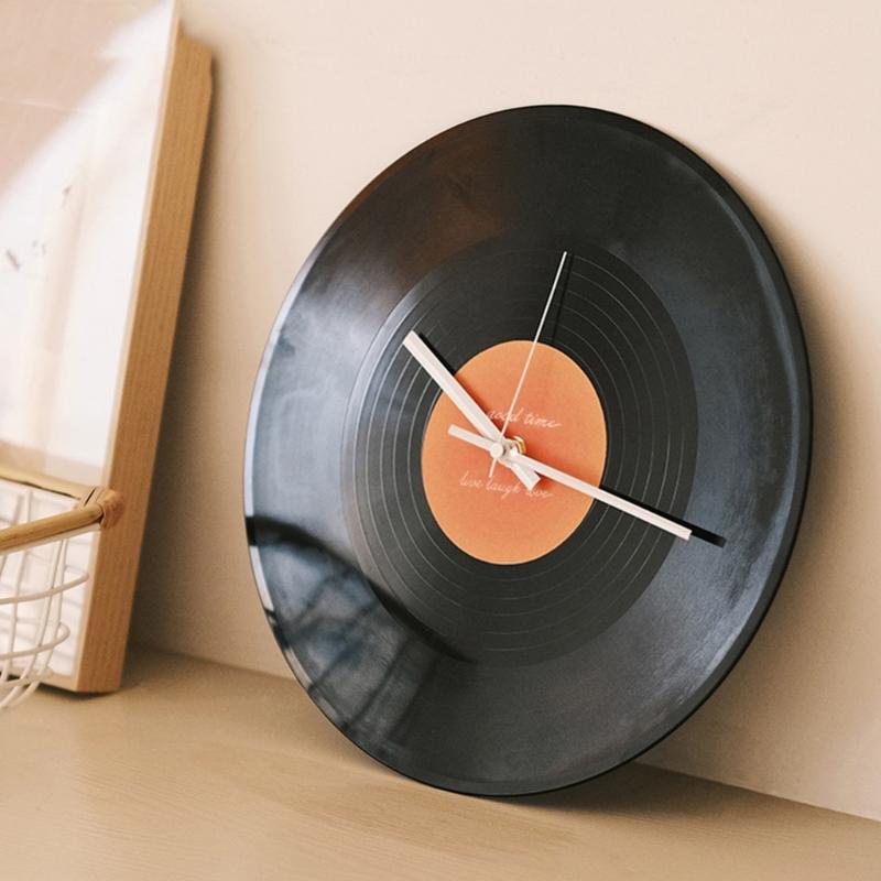 12inch Record Shape Wall Clock Nostalgic Designing Desk Clocks for Cafe and Living Room Decoration