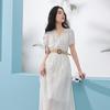 SanCai Summer French Style V-Neck Two-Piece Dress Set