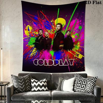 Coldplay Wall Tapestry Aesthetic Wall Hanging Printed Fabric Blanket Decorative Tapestries for Bedroom Living Room Home Decor