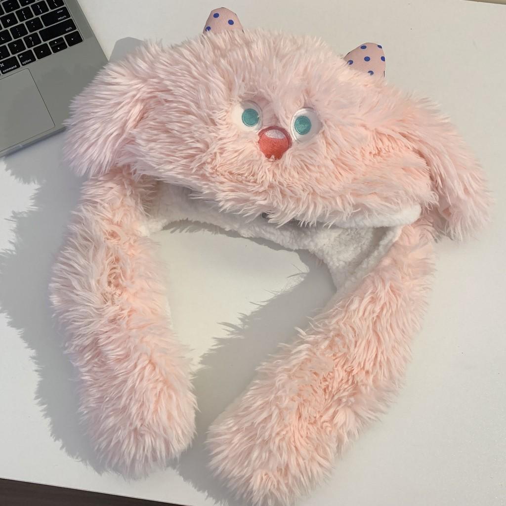 

И Веселый Уютный Комплект Шапки и Шарфа Монстра с Длинной Шерстью, Идеальный для Зимних Приключений розовый