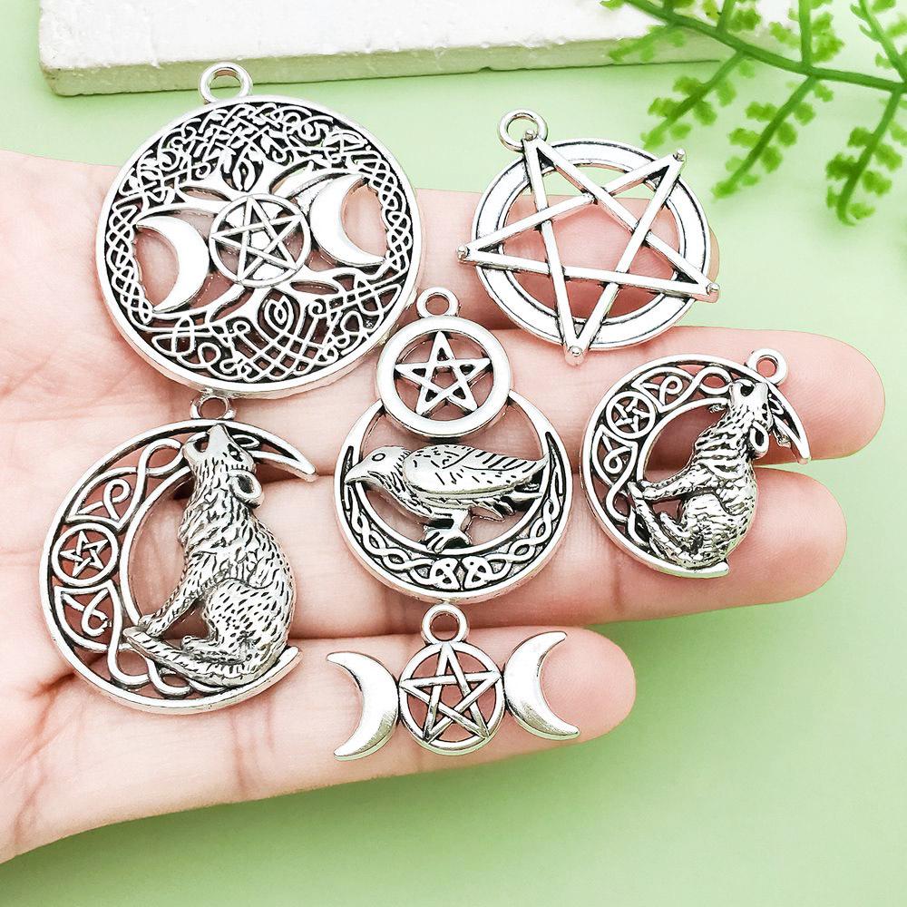 Mixed 15 Silver Alloy Star Pendants & Charms for DIY Bracelets & Necklaces