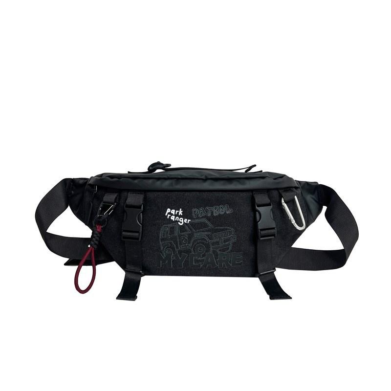 Men's Outdoor Travel Chest Bag Multi-functional Tooling Style Sports Cycling Crossbody Bag Large-capacity Multi-pocket Buckle Portable Chest Bag