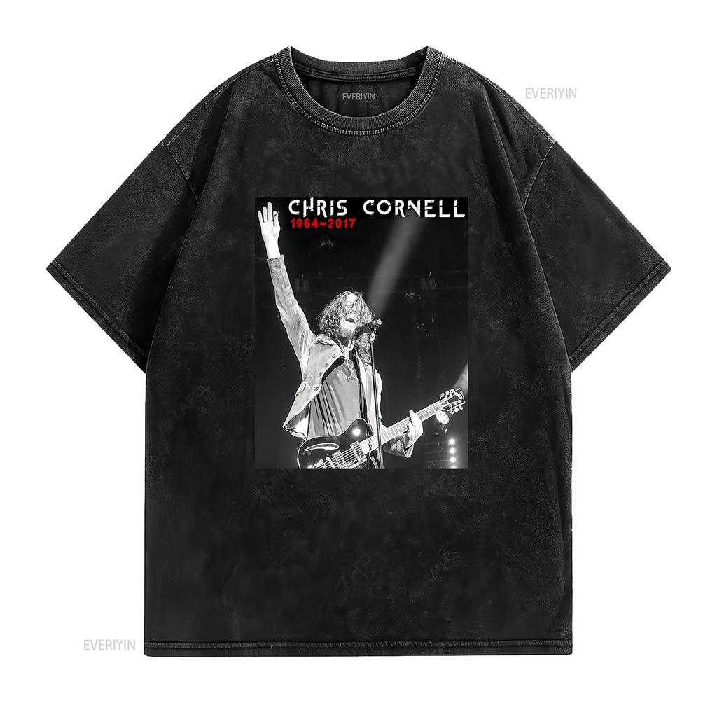 Chris Cornell 1964 2017 R I P T Shirt Baggy Boyfriend 1949 vintage Washed Top For Everyday Wear Stylish Stretched homme