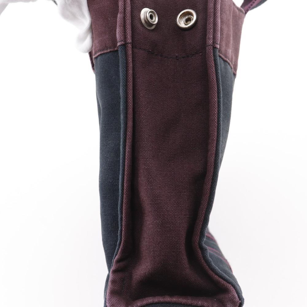 HERMES Fourre ToutPM Handbag Black / red cotton unisex Used