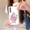 Funny My Friend Rabbit Pink HD Clear Transparent Phone Case For Samsung Galaxy A52,A12,A51,S24,S23,S22ULTRA,S21 Edge,S20LITE,Plu