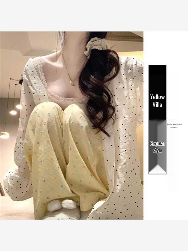 Dopamine Polka Dot Wide-Leg Pants - Women's Spring/Autumn 2025: New High-Waisted, Slimming, Draped, Casual Yamamoto Style