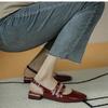 Baotou half drag women's versatile square head retro Mary Jane sandals low heel tide