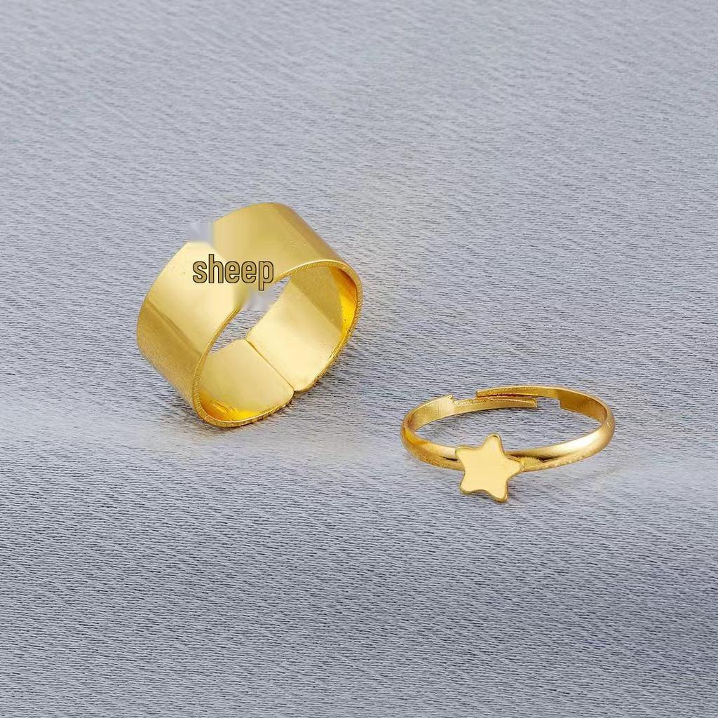 Versatile Women's Fashion Couple Rings: Light Luxury, Colorfast, Unisex Knuckle & Plain Finger Rings