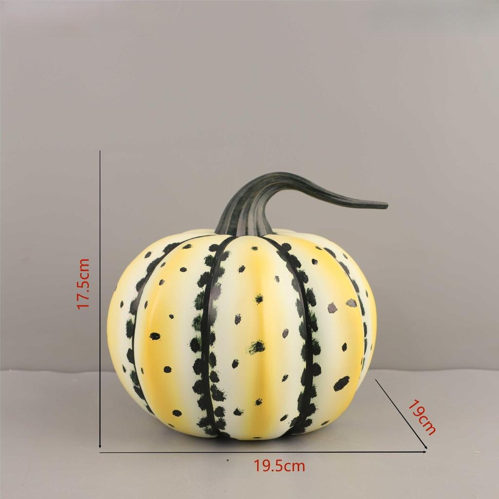Artigianato in Resina Scultura di Zucca Simulato Divertente Zucca Piccola Maculata Statuetta Decorazioni per la Casa di Halloween Accessori