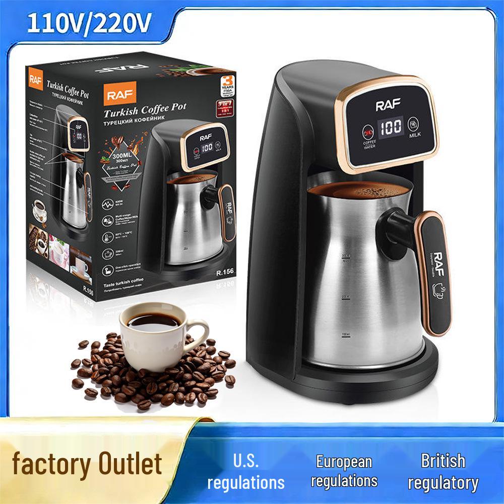 Automatic European Turkish Coffee & Tea Maker with Visible Pot and Milk Warmer