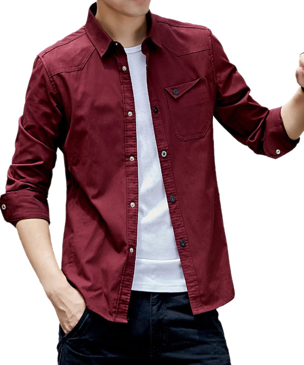 

Рубашка Длинная Приталенная Взрослая XXL Винный [Аркада] Куртка, Рукав, Посадка, Повседневный, Хлопок, Рубашка, Весна, Осень, Зима, Рубашка, Мужская, (2XL), винный