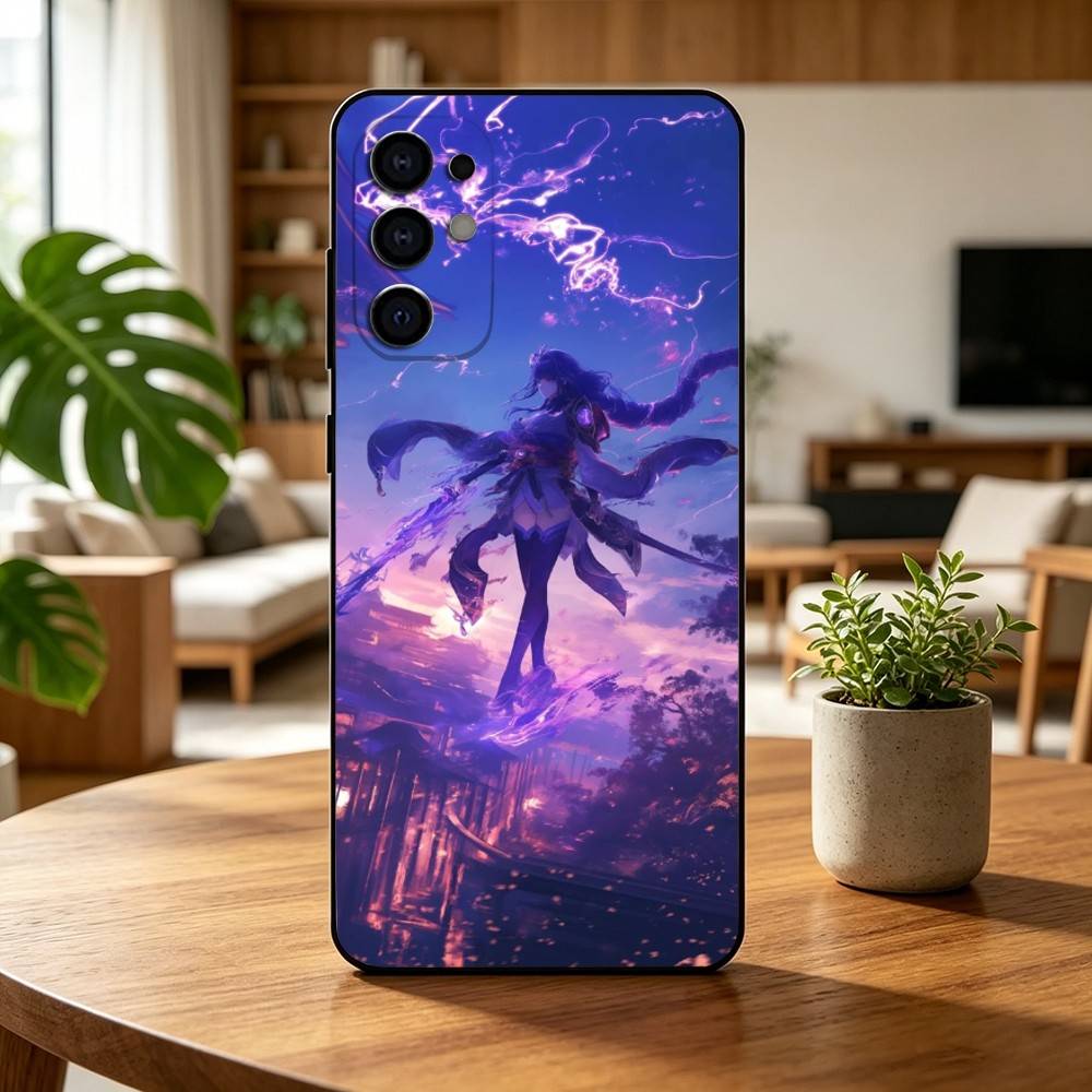 G-Genshin I-Impact Raiden Shogun (3) Phone Case For Samsung S25,S24,S21,S22,S23,S30,Ultra,S20,Plus,Fe,Lite,Note,10,Black Cover