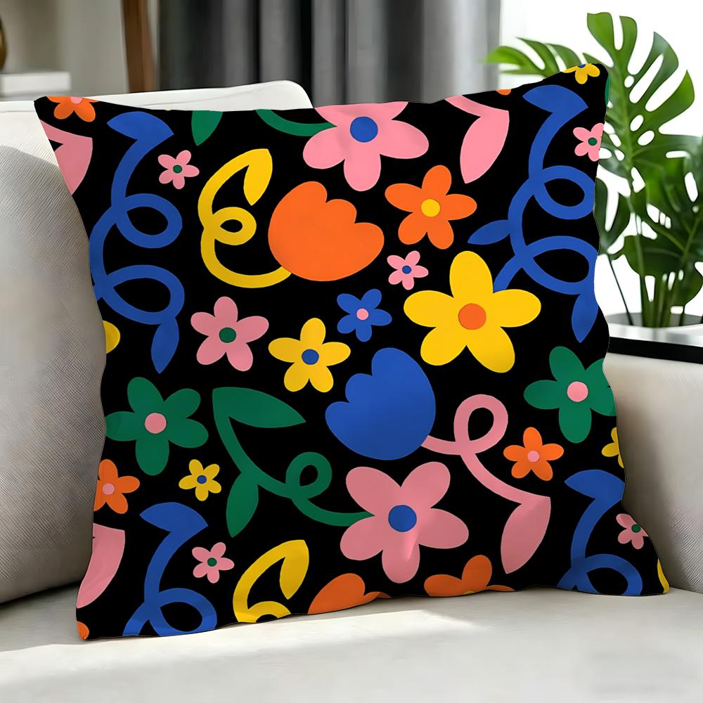 Art DDopamine Doodle Print Cushion Cover Cushion Cover Set Pcs x x x Pillowcase Decorative Sofa Home Decor