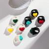 Cute Chunky Heart Acrylic Finger Rings for Women Trendy Multicolor Resin Love Bowknot Stack Ring for Women Party Jewelry Gifts