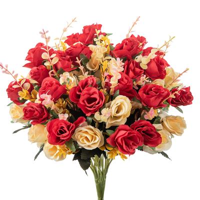 Zijden roos Kunstbloemen Bruiloft Huis Tuin Decoratie bruidsboeket Doe-het-zelf cadeau Scrapbooking Kransen muur Fotografie prop