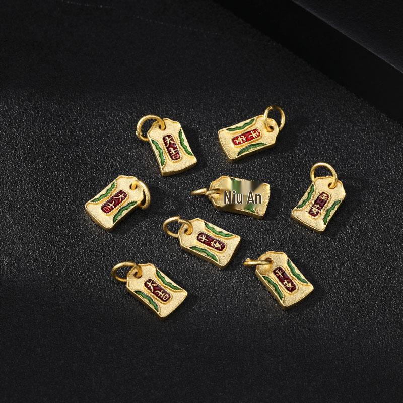 Sand Gold Butterfly Enamel Pendant with Strong Color Retention - DIY Jewelry Accessory
