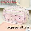 Small Red Book Cartoon Pencil Case With Multilayer Storage And Zipper For Students