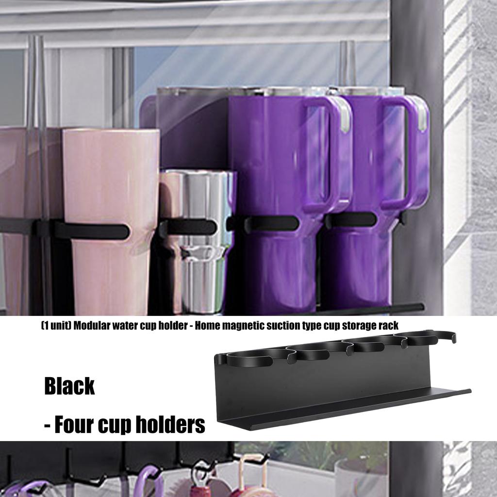 Sturdy Carbon Steel Cup Holder Set Magnetic Wall Mounted Kitchens Organizers For Utensils Bottles Storage