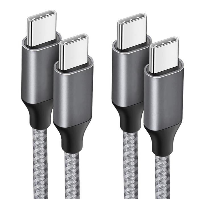 Câble USB-C vers USB-C - BOOLING - 1M - Charge Rapide 3A - Nylon Renforcé - Compatible Xiaomi