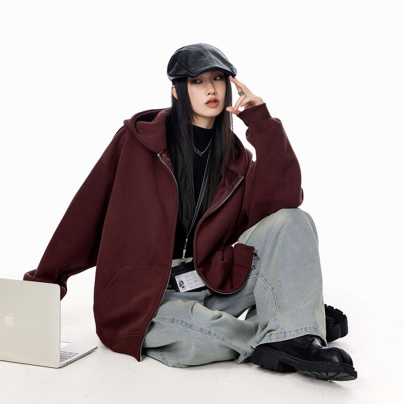 

Ich Mode American Female Gray Brushed Hoody Reddish Brown S