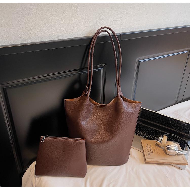 Minimalist style large bag women's 2025 new fashion retro tote bag large capacity casual commuting shoulder armpit bag