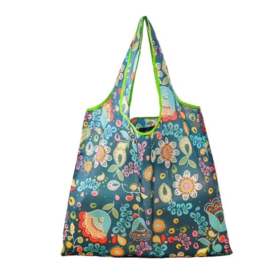 Folding Shopping Bag Reusable Tote Cute Prints Foldable Portable Animal Plants Fabric Grocery Shopping Tote