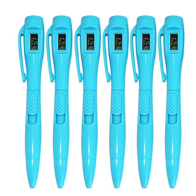 6pcs/lot Special Purpose Ball Pen Electronic Watch Test Pen Electronics Clock Ballpoint Pen Student Servant Work In An Office синий