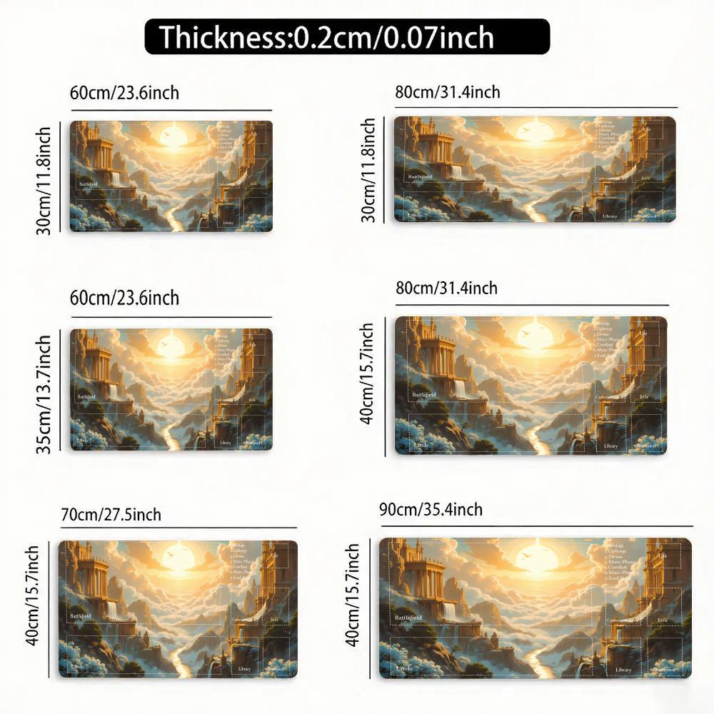 Antiker Griechischer Tempel Design Magische Party Spielmatte Strapazierfähiges Gummi für MTG&TCG Spiele 35X60cm Mauspads Büros Schreibtischmatten mousepad