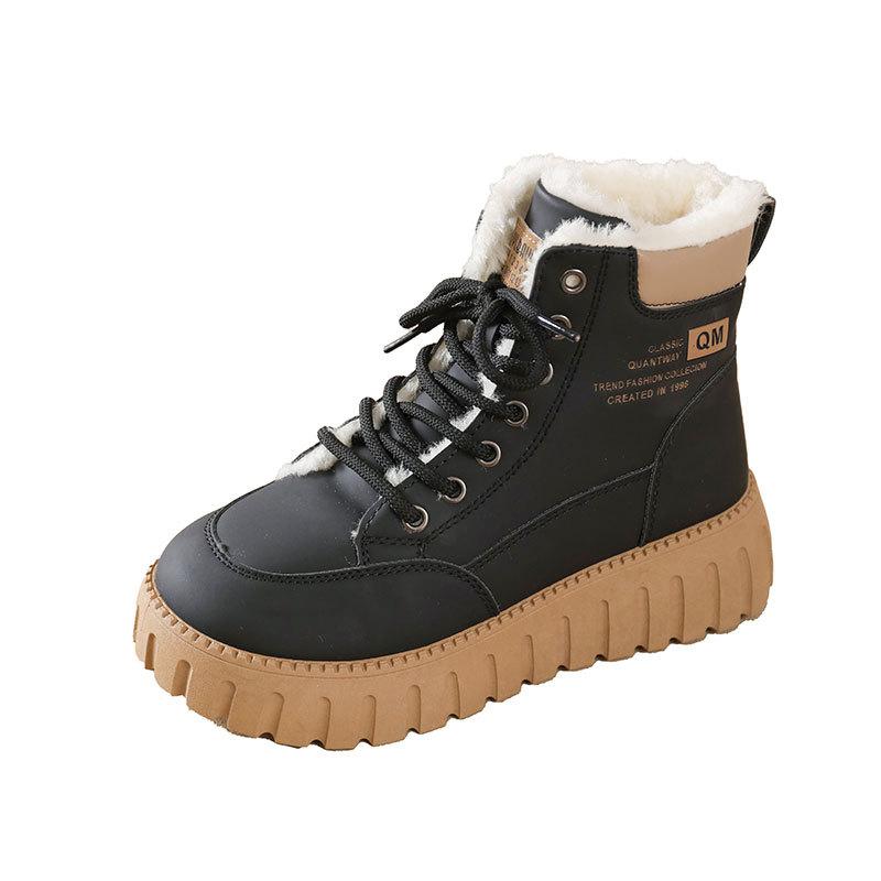 Short snow boots women's winter 2025 new thick-soled non-slip high-top shoes piled and thickened warm Northeast cotton shoes