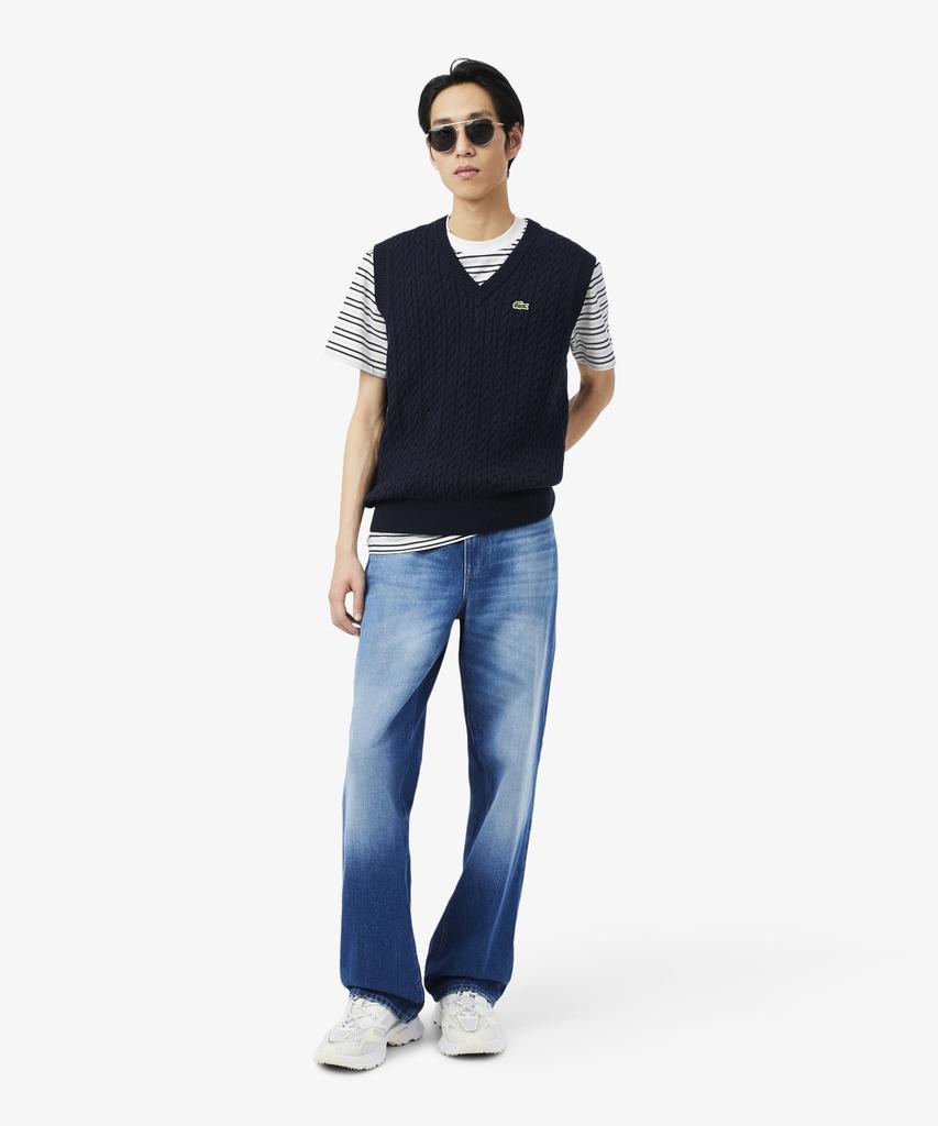 LACOSTE Men'S Multi-Stripe Short Sleeve T-Shirt Th0874-56G 7Xi