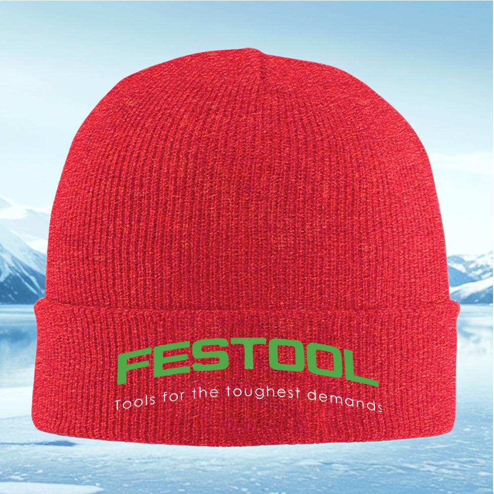 

Green FESTOOL logoblack background Men Women Unisex Knitted Hat Beanie Pullover Cap Winter Thermal Warm Christmas Outdoor Cycli