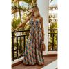 Wish V-neck Sleeveless Suspender Print Bohemian Dress, Dress