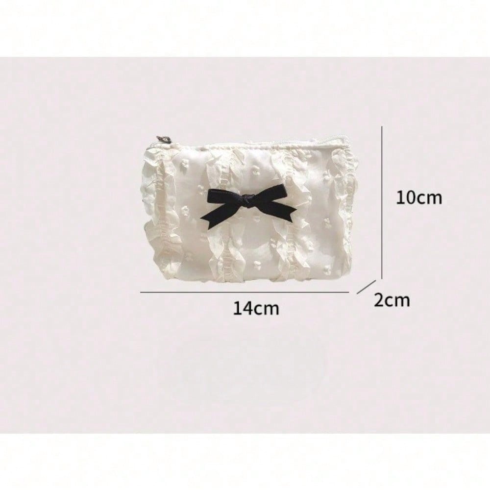 Cosmetic Bag Lace Bow Change Bag Clutch Bag Women's Storage Bag