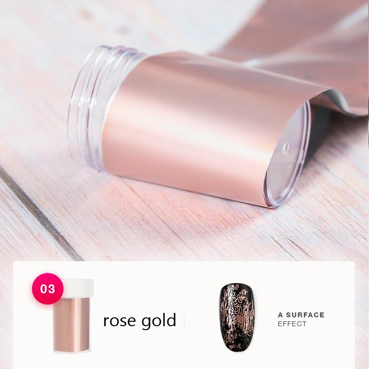 

Голографическая лазерная фольга для ногтей из розового золота, наклейка для дизайна ногтей со звездным небом, украшение для ногтей розового золота