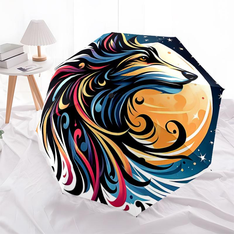 

1pc Automatic Opening/Closing Umbrella with Portable Tri-Fold Design, 8-Bone Iron Frame - Outdoor Umbrella for Festivals, Travelers, Daily Use, Perfec
