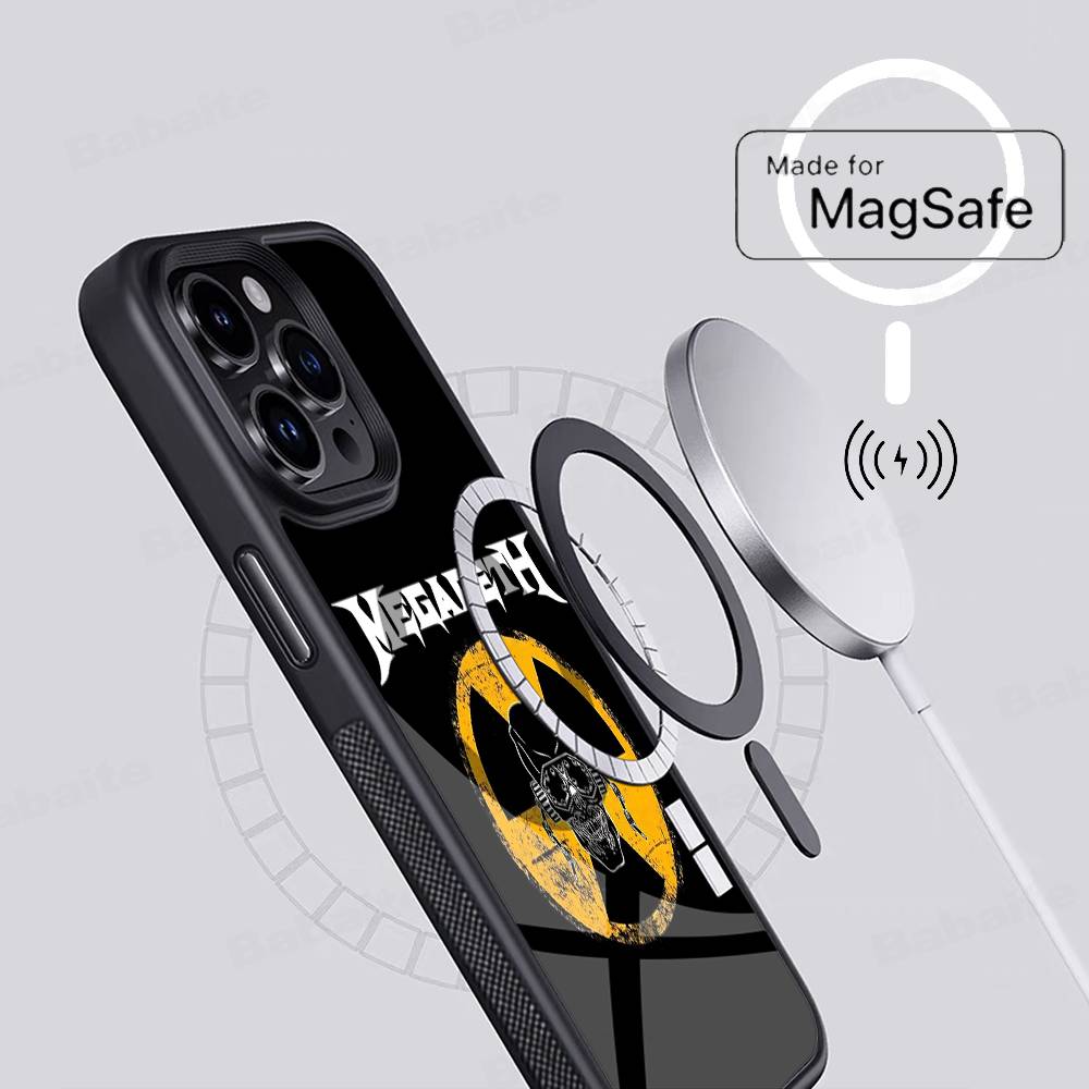 Music Band M-Megadeth Phone Case For IPhone 16 15 14 13 12 11 17 Pro Max Plus Magnetic Wireless Cover
