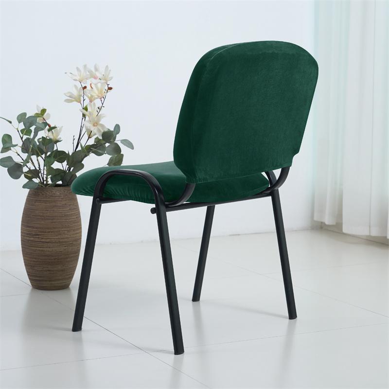 1 Seater Nordic Style Velvet Chair Cover Short Back Split Dining Chair Back Seat Covers Dust-proof Protective Case for Home