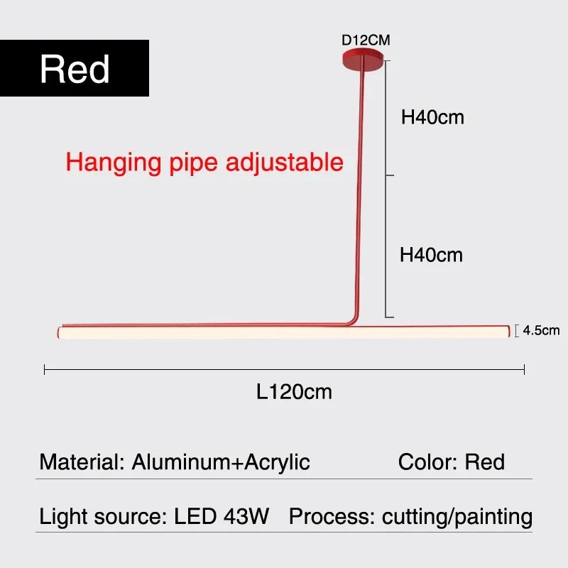 Modern minimalist restaurant pendant light Nordic luxury long tube light dining table creative counter long glossy attic light