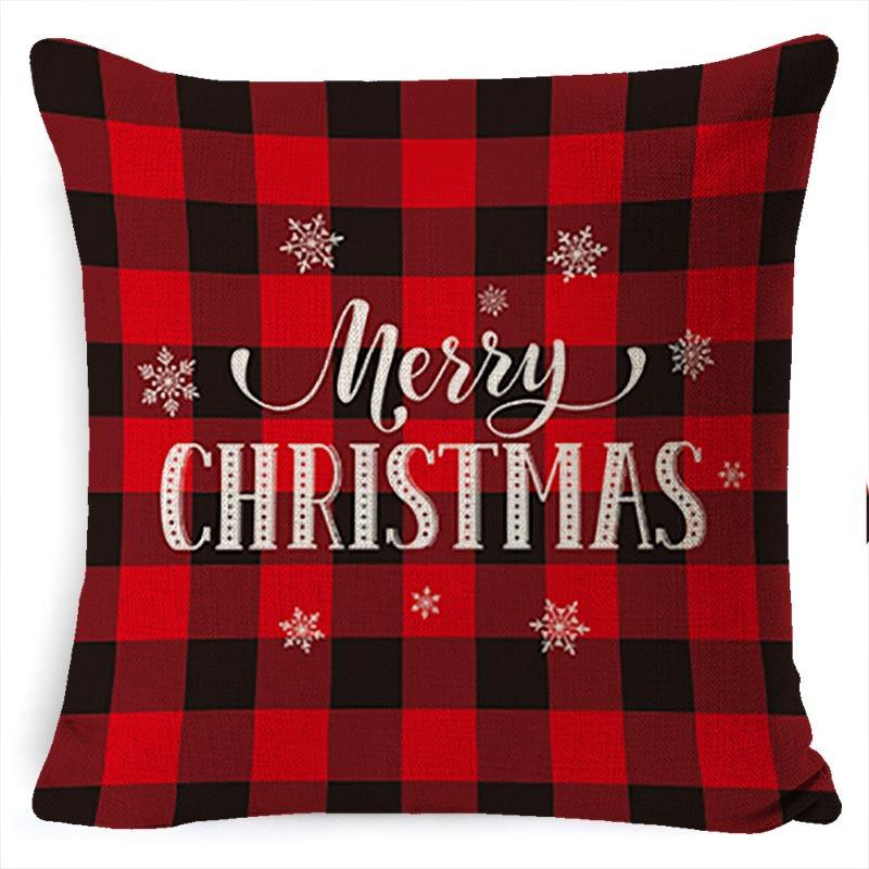 New Christmas Pillowcase Cushion Car Waist Protector Bedside Pillowcase Christmas Linen Pillowcase