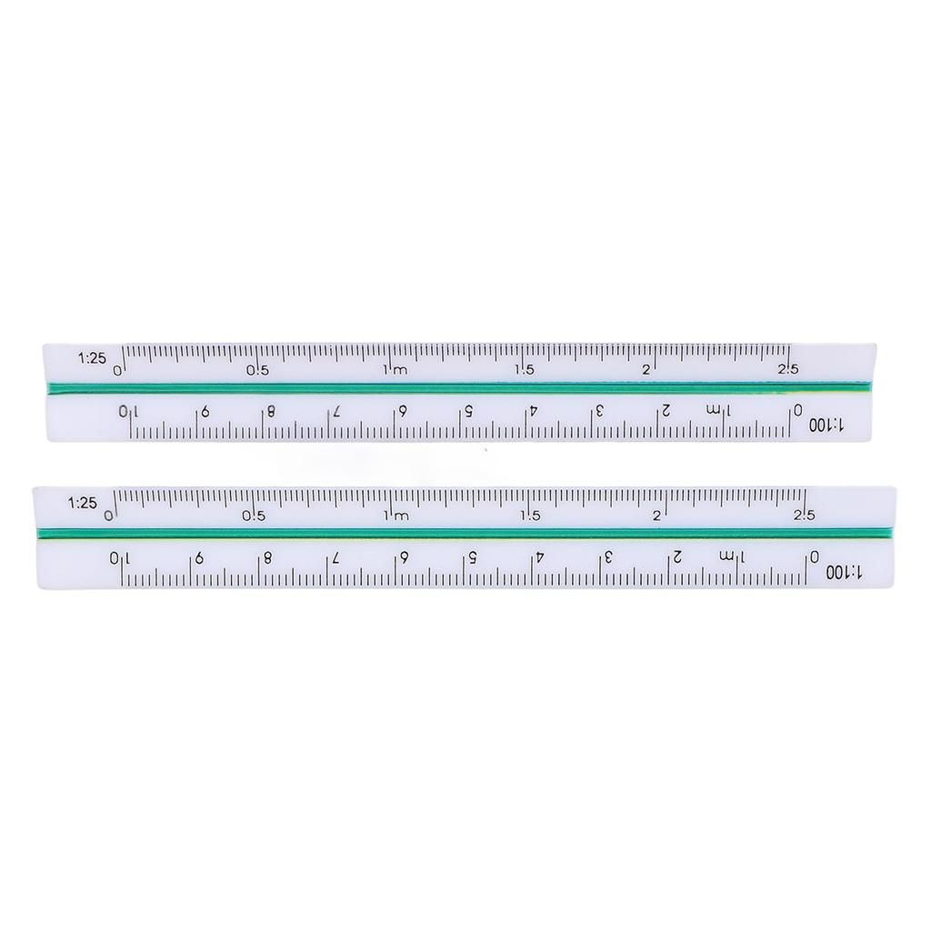 2Pcs Architectural Ruler Set Plastic Small Scale Pocket Mini for Engineer Architects Engineering Scaling 12.5cm