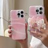 Gradual Change Pink Lace Edge Bow for iPhone16Pro Max iPhone 17 Case 14/15 Girl