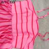 BITCED Spring/Summer Striped Strappy Backless Full-Skirted Fresh-Style Dress