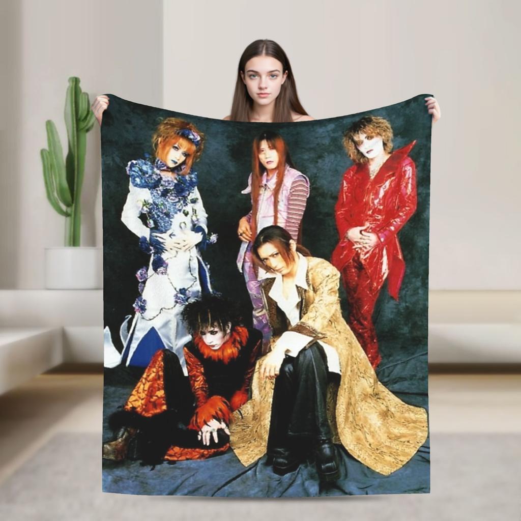 Malice Mizer Band Blanket Flannel Spring/Autumn Multifunction Lightweight Thin Throw Blanket for Bedding Bedroom Quilt