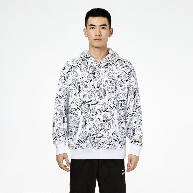 PUMA Men s Knit Graffiti Hooded Pullover Sweatshirt XL