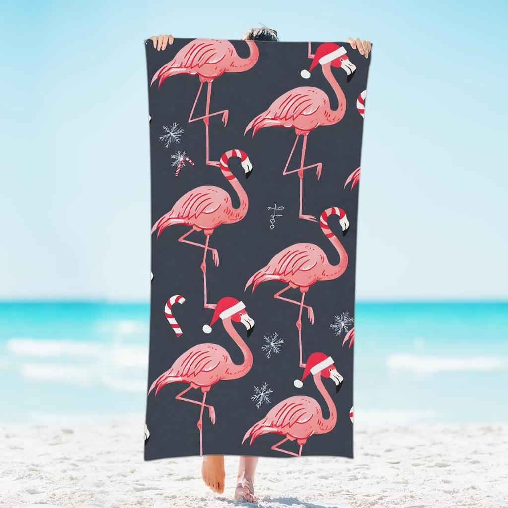 Skull Brightly Colored Flower Beach Towel, Large Microfiber Quick Dry Lightweight Pool Bath Towels Sand Free Beach Blanket for