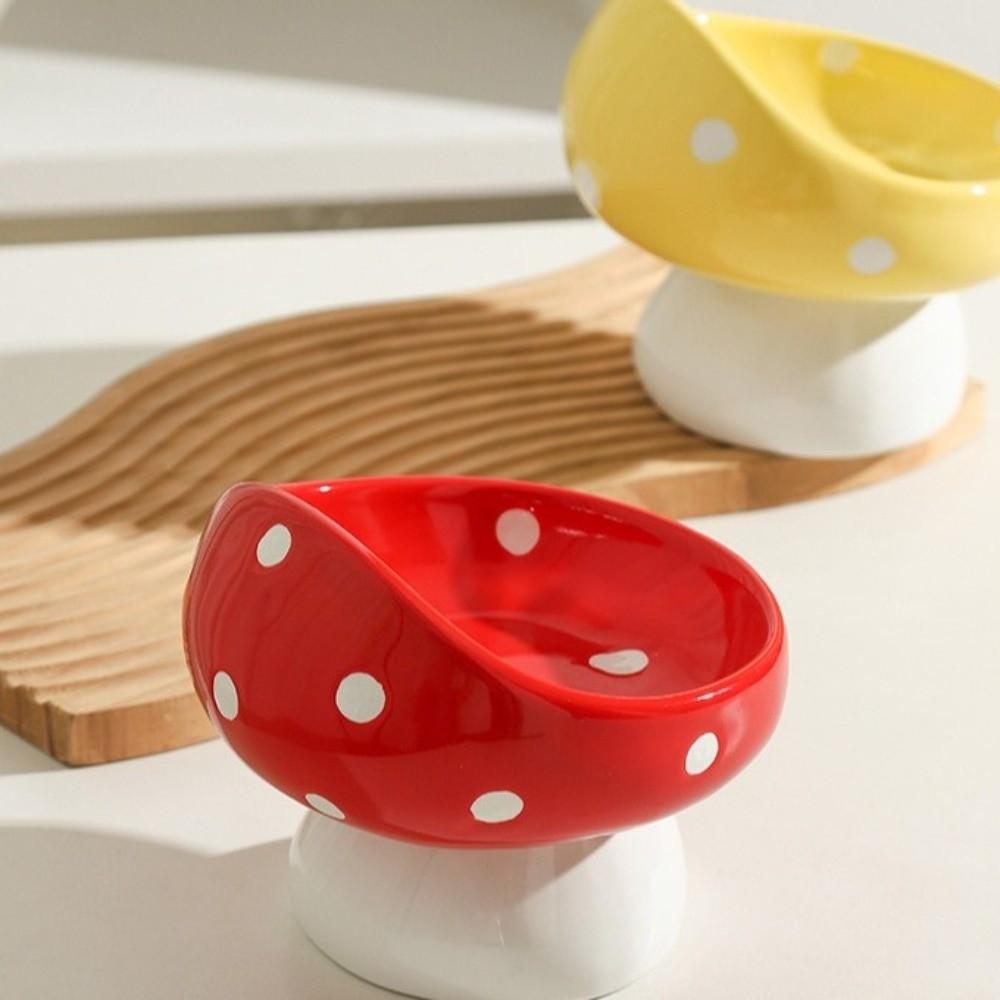 Keramik Haustier Hochfußnapf Schrägmaul Haustier Trinknapf Futterspender Niedlicher Katzennapf Wasserbehälter