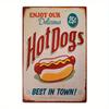 Vintage Metal Tin Sign Spam Hot Dogs Retro Wall Art for Man Cave Bar Decor