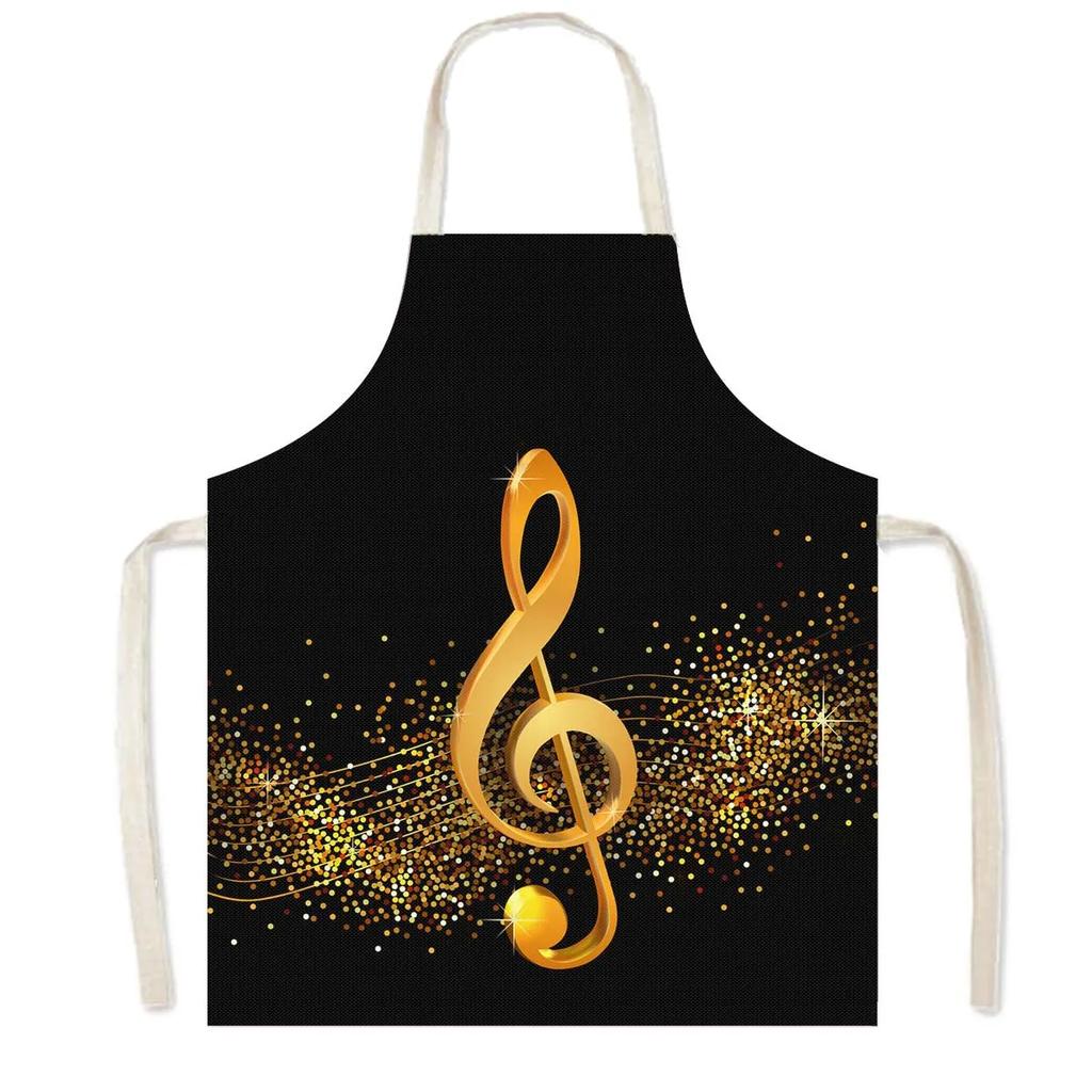 Music Rose Note Print Cooking Aprons Women Nice Lips Household Cleaning Clothing Baking Barber Chef Waiter Kitchen Apron