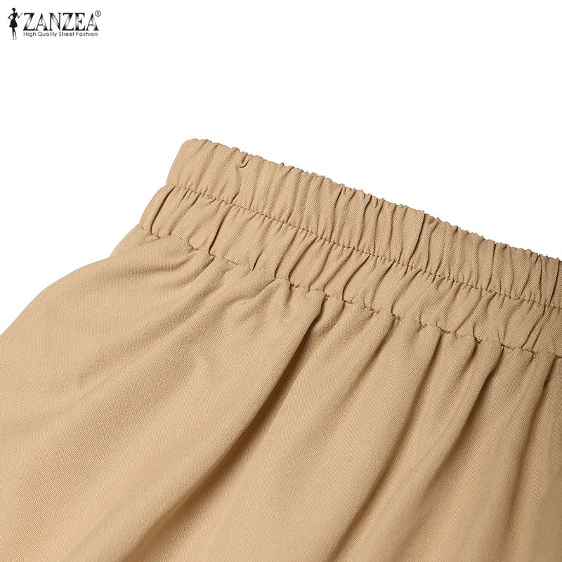 ZANZEA Bluză cu mânecă scurtă și fuste lungi pentru femei Seturi de costume casual din două piese
